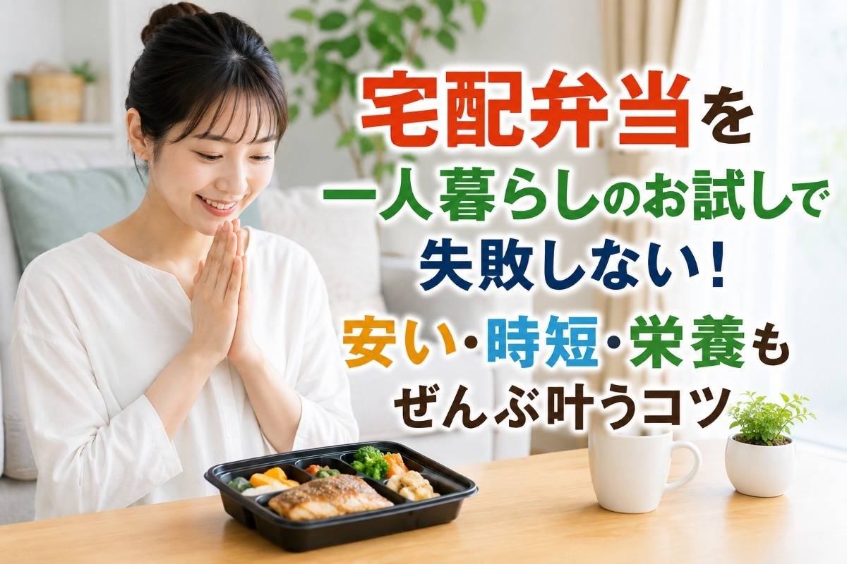 宅配弁当を一人暮らしのお試しで失敗しない!安い・時短・栄養もぜんぶ叶うコツ